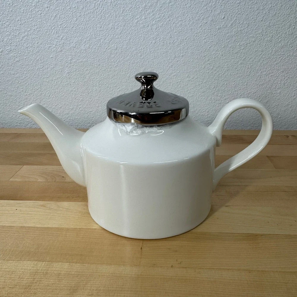 Steven Smith Teamaker White Ceramic Teapot with Stainless‎ Steel Infuser & Lid